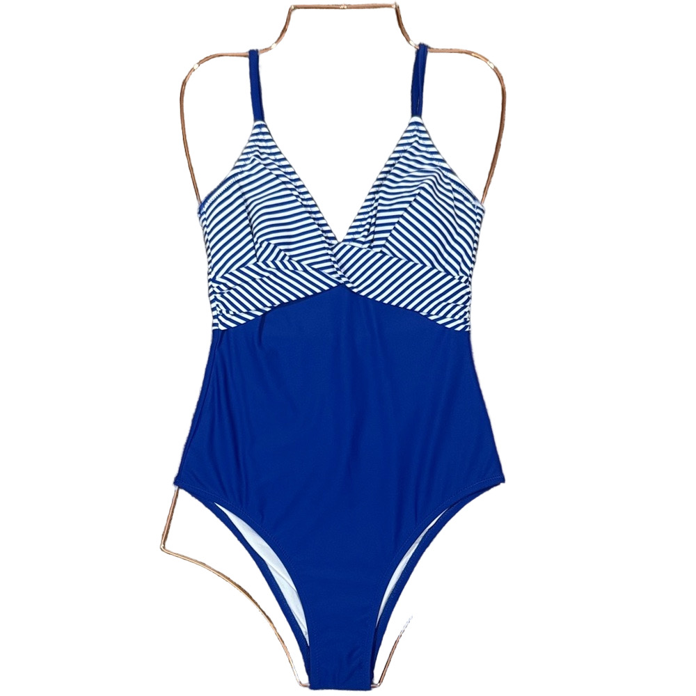 Cupshe Blue and White Striped Women's One Piece Swimsuit SKU1200